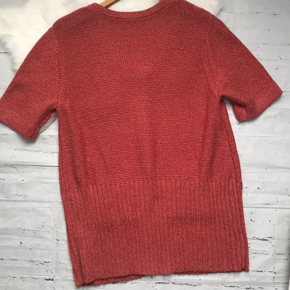 J.Jill Coral Orange Knit Sweater Cardigan Petites Medium - Picture 4 of 8